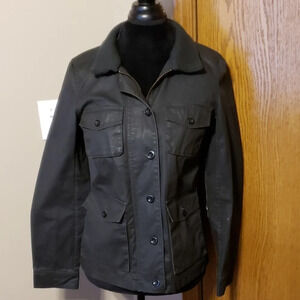 J crew washed and aged waxed cotton utility jacket